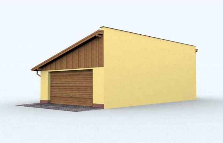 Projekt garażu G125 garaż dwustanowiskowy z pomieszczeniem gospodarczym