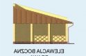 Projekt garażu G120 garaż dwustanowiskowy z wiatą - elewacja 4