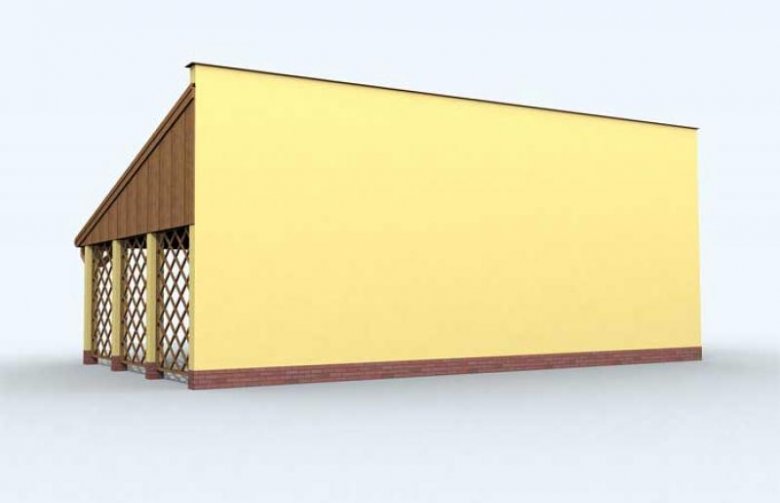 Projekt garażu G120 garaż dwustanowiskowy z wiatą