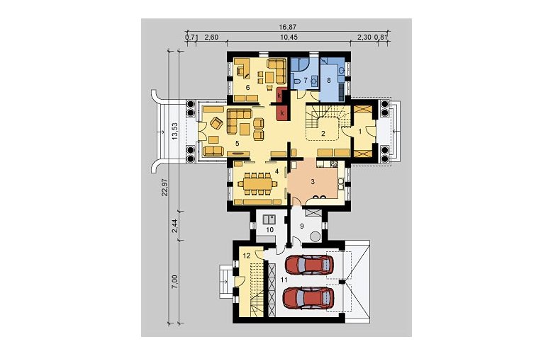Projekt domu piętrowego LK&862 - parter