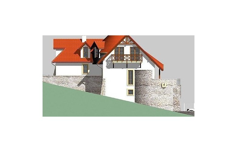 Projekt domu z poddaszem LK&34 - elewacja 3