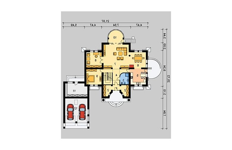 Projekt domu piętrowego LK&52 - parter