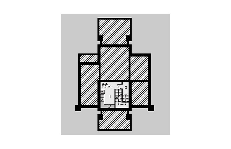 Projekt domu piętrowego LK&73 - piwnica