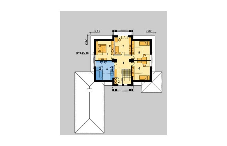 Projekt domu piętrowego LK&105 - poddasze