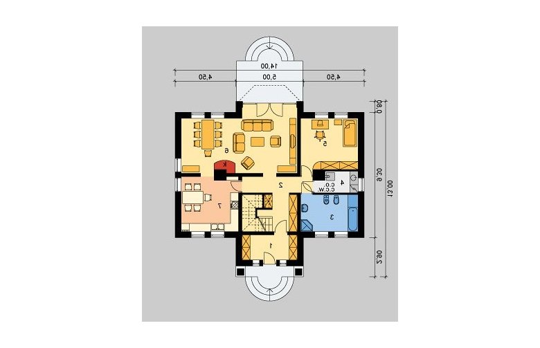 Projekt domu piętrowego LK&140 - parter