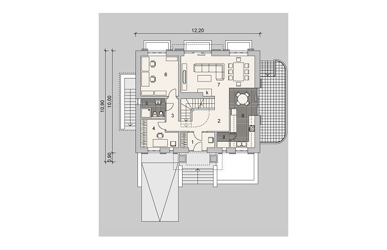 Projekt domu jednorodzinnego LK&917 - parter