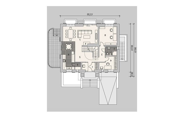 Projekt domu jednorodzinnego LK&917 - parter