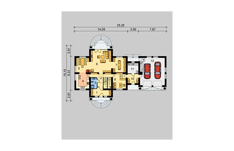 Projekt domu piętrowego LK&191 - parter