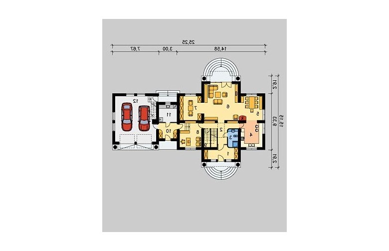 Projekt domu piętrowego LK&191 - parter