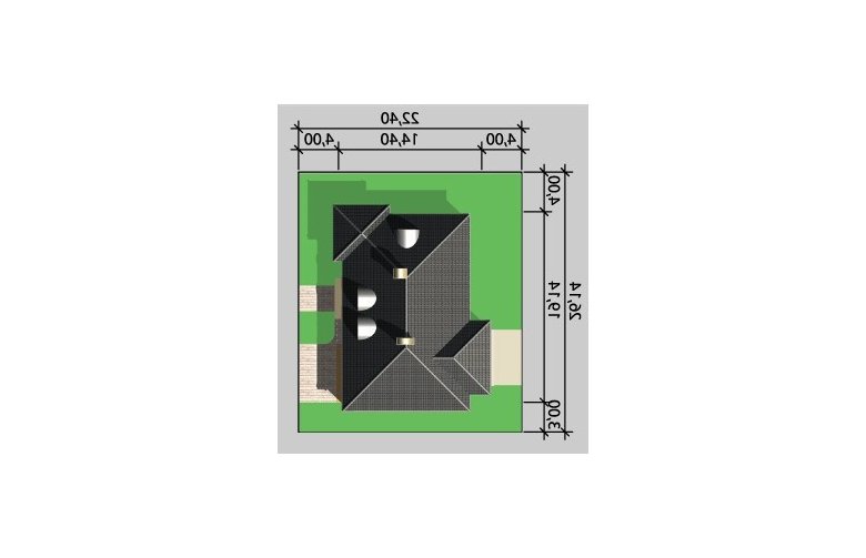 Projekt domu dwurodzinnego LK&221 - Usytuowanie - wersja lustrzana