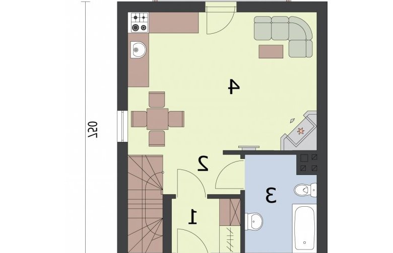 Projekt domu letniskowego OKLAHOMA dom letniskowy z poddaszem - rzut przyziemia