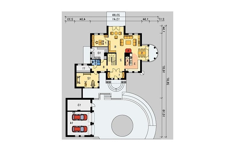 Projekt domu piętrowego LK&229 - parter