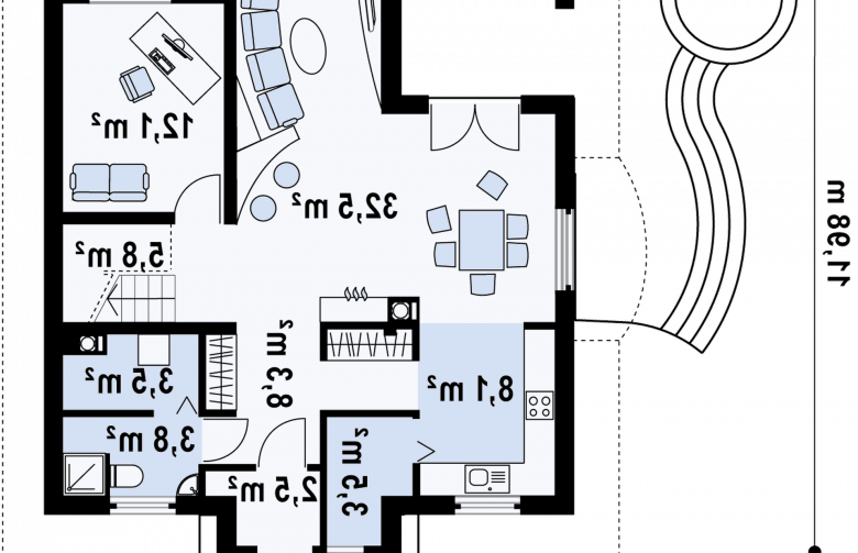 Projekt domu piętrowego Z27 - rzut parteru