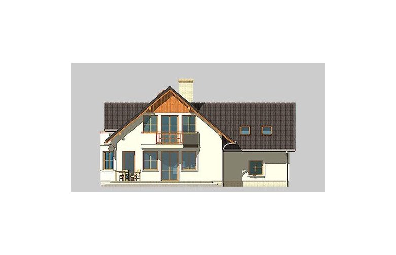 Projekt domu jednorodzinnego LK&354 - elewacja 3