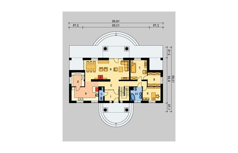Projekt domu piętrowego LK&237 - parter