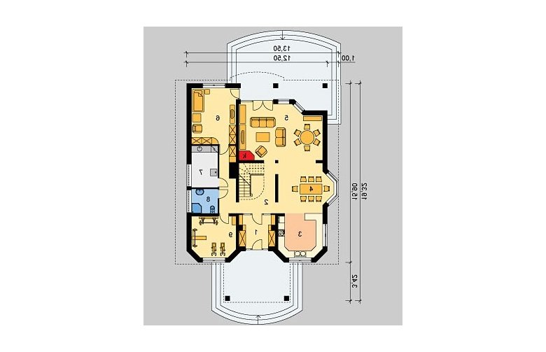 Projekt domu jednorodzinnego LK&242 - parter