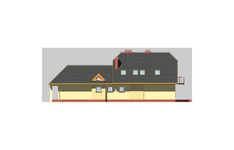 Projekt domu jednorodzinnego LK&245 - elewacja 4