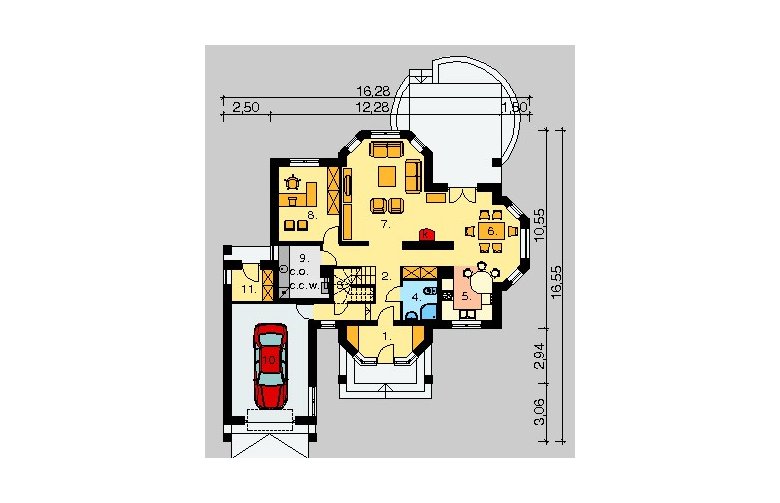 Projekt domu jednorodzinnego LK&247 - parter