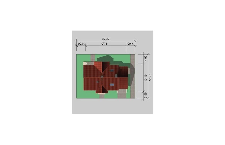 Projekt domu jednorodzinnego LK&259 - Usytuowanie - wersja lustrzana