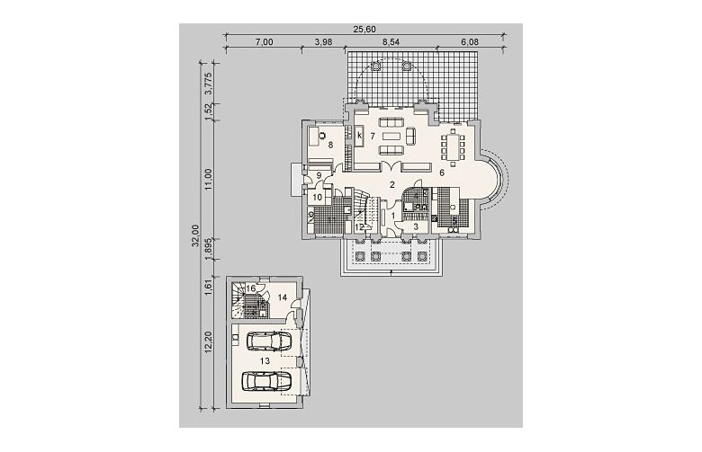 Projekt domu piętrowego LK&940 - parter
