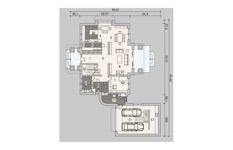 Projekt domu jednorodzinnego LK&915 - parter