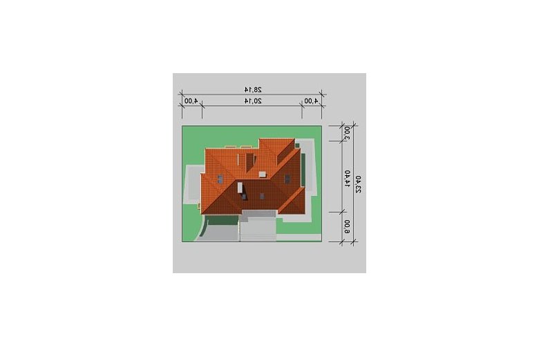 Projekt domu jednorodzinnego LK&332 - Usytuowanie - wersja lustrzana
