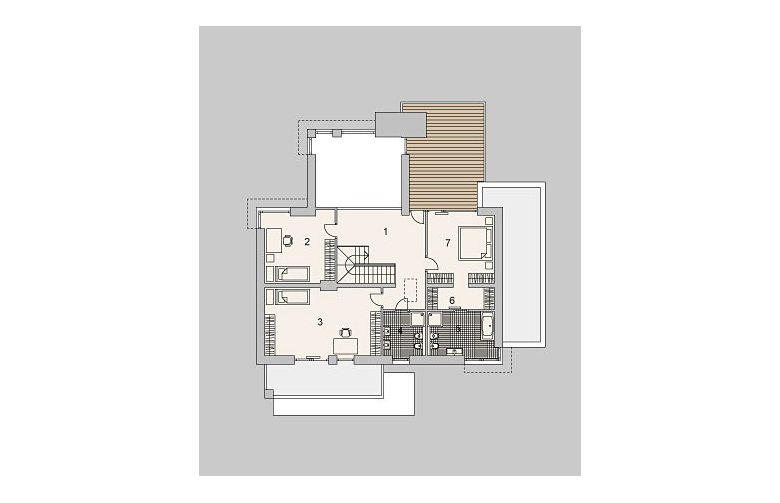 Projekt domu szkieletowego LK&914 - piętro