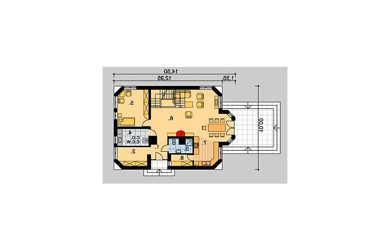 Projekt domu jednorodzinnego LK&366 - parter