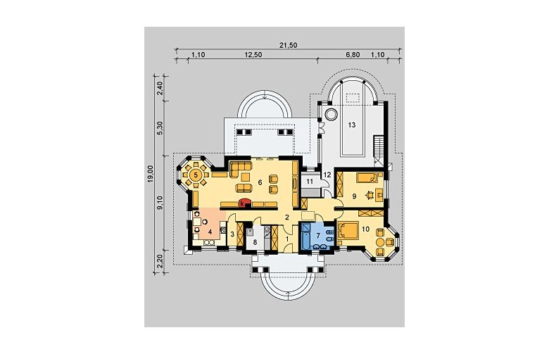 Projekt domu piętrowego LK&367 - parter