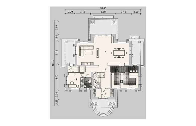 Projekt domu piętrowego LK&918 - parter
