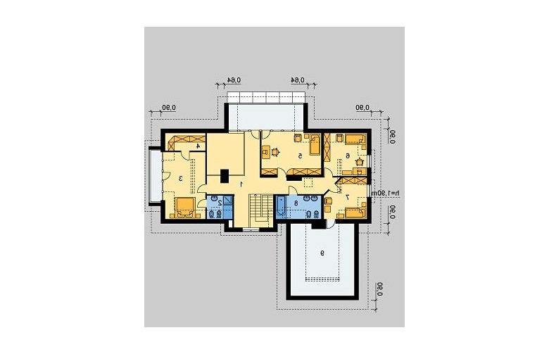 Projekt domu jednorodzinnego LK&389 - poddasze