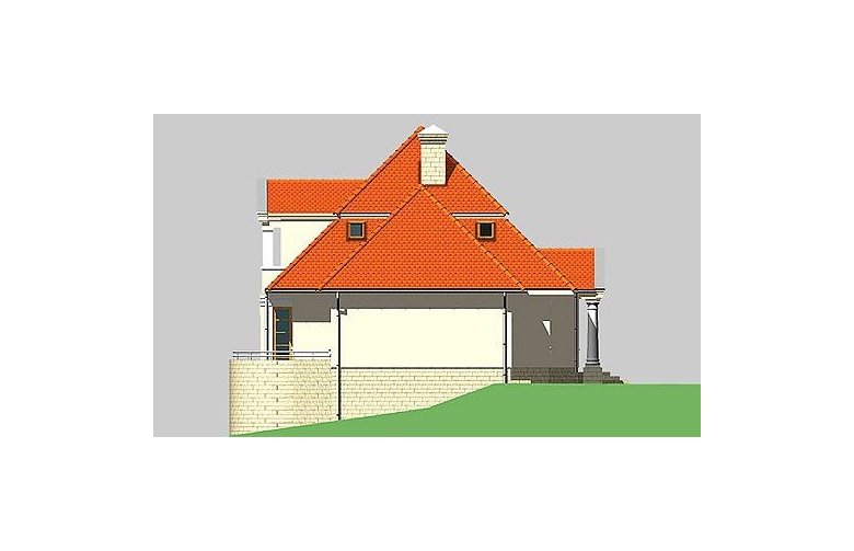 Projekt domu jednorodzinnego LK&399 - elewacja 4