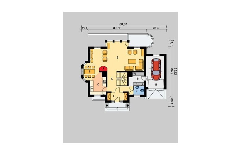 Projekt domu jednorodzinnego LK&399 - parter