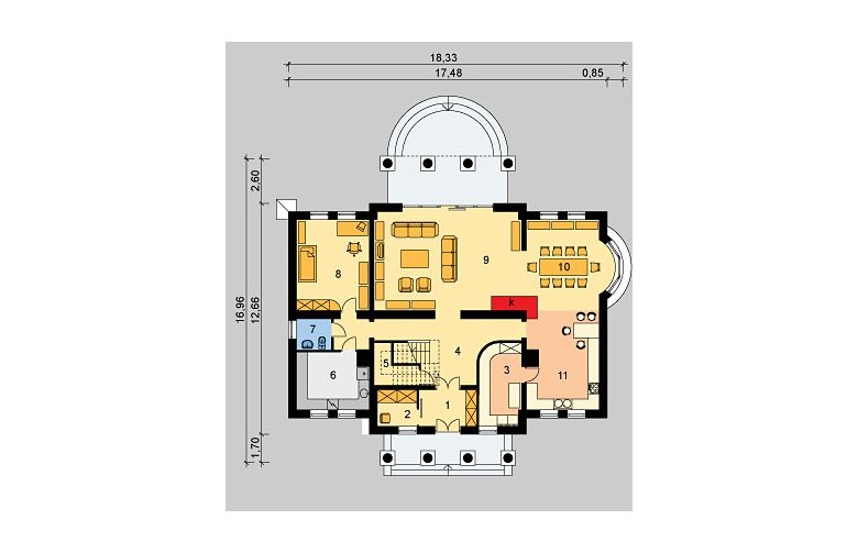 Projekt domu piętrowego LK&409 - parter