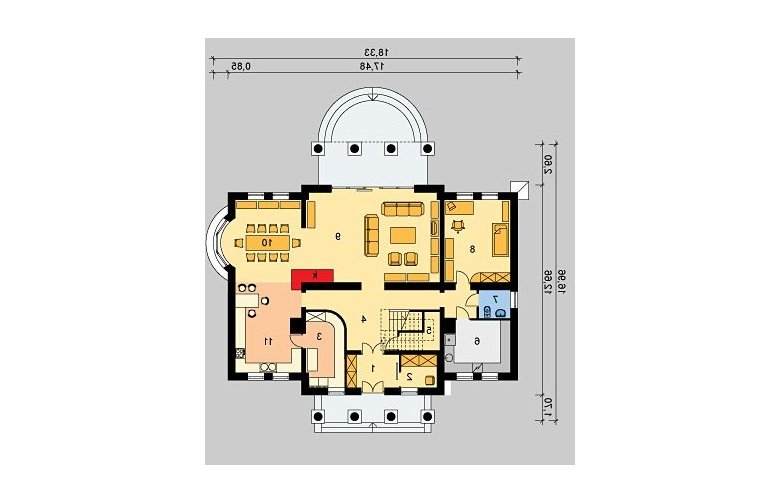 Projekt domu piętrowego LK&409 - parter