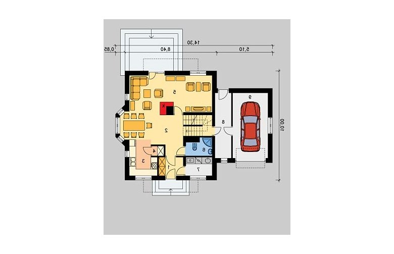Projekt domu jednorodzinnego LK&488 - parter