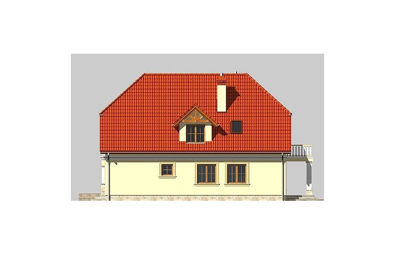 Projekt domu jednorodzinnego LK&490 - elewacja 4