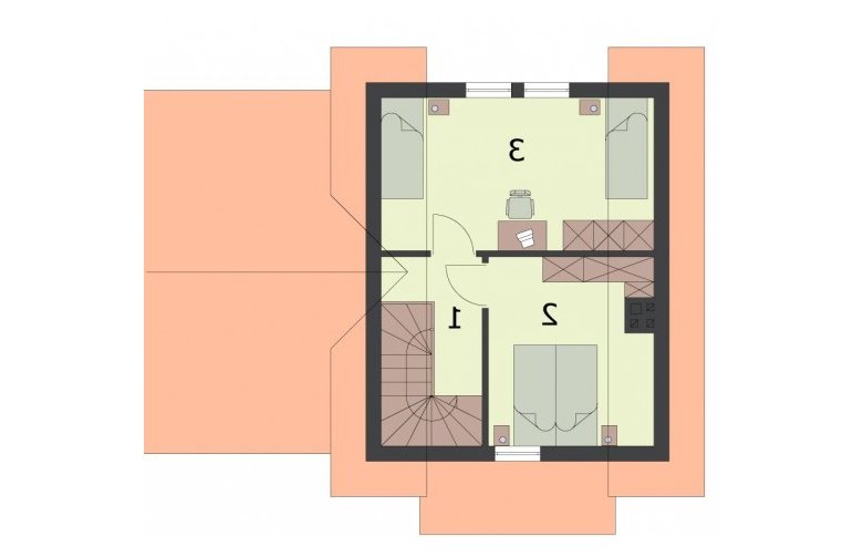 Projekt domu letniskowego OKLAHOMA 2  z poddaszem - rzut poddasza