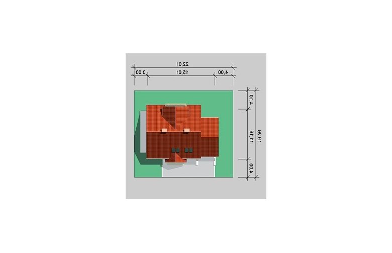 Projekt domu wolnostojącego LK&442 - Usytuowanie - wersja lustrzana