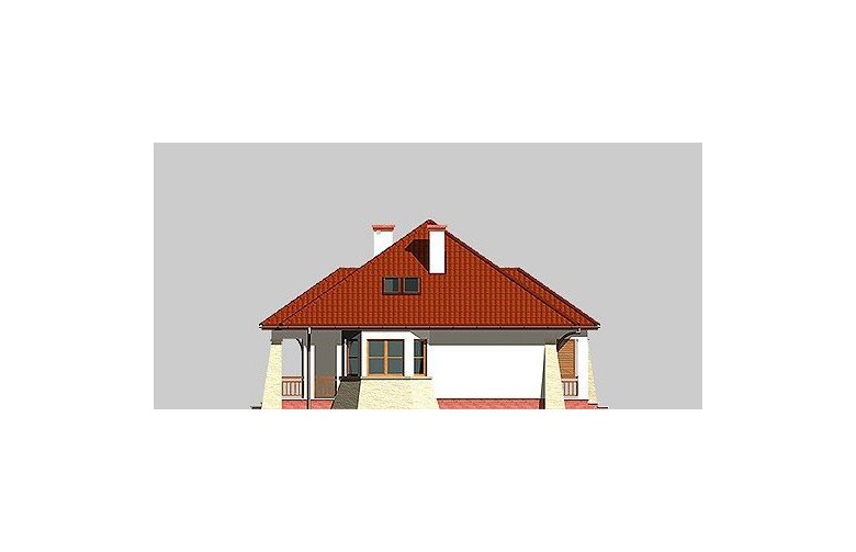 Projekt domu dwurodzinnego LK&447 - elewacja 3