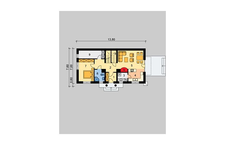 Projekt domu wolnostojącego LK&411 - parter