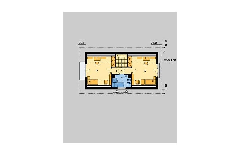 Projekt domu wolnostojącego LK&411 - poddasze
