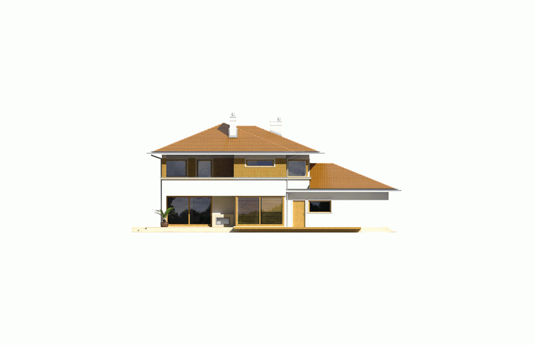 Projekt domu piętrowego Diego II G2 - elewacja 3