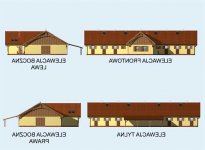 Elewacja projektu S23 Stajnia dla koni - 9 boksów - 1 - wersja lustrzana
