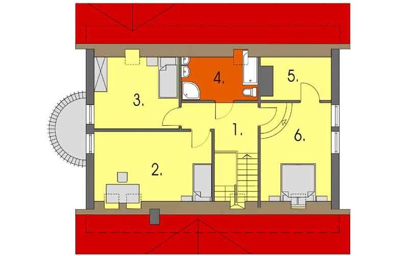 Projekt domu wolnostojącego Marysia - poddasze