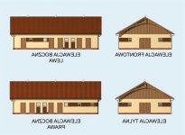 Elewacja projektu S19 Stajnia dla koni - 8 boksów - 1 - wersja lustrzana