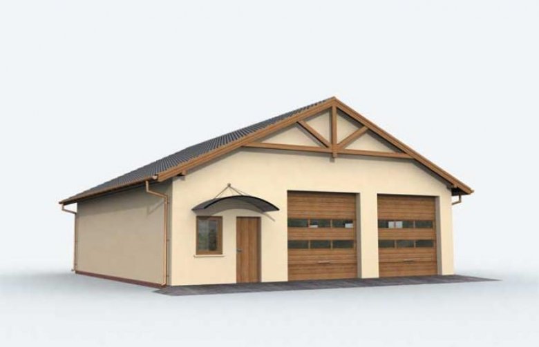 Projekt garażu G163 garaż czterostanowiskowy z pomieszczeniami gospodarczymi