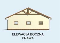 Elewacja projektu G164 garaż trzystanowiskowy z pomieszczeniami gospodarczymi - 4