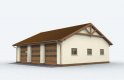 Projekt budynku gospodarczego G164 garaż trzystanowiskowy z pomieszczeniami gospodarczymi - wizualizacja 1
