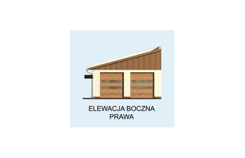 Projekt garażu G161 garaż czterostanowiskowy - elewacja 4